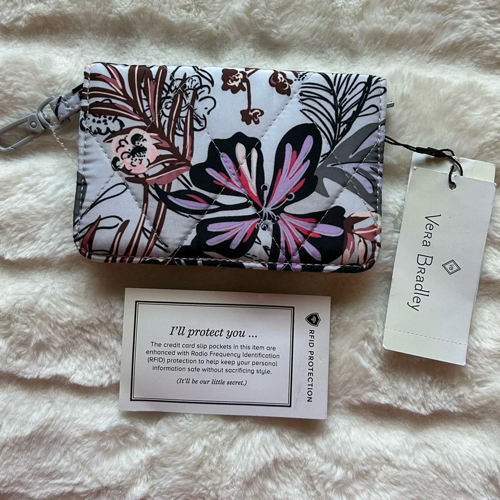Vera Bradley Ultralight RFID Small Bifold Wallet Sun Washed Tropical